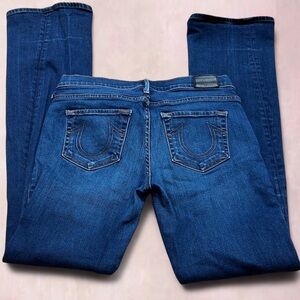 True Religion Women’s Mid Rise Bootcut in Deep Blue Wash